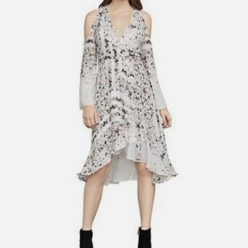 BCBGMaxAzria White Floral High Low Dress